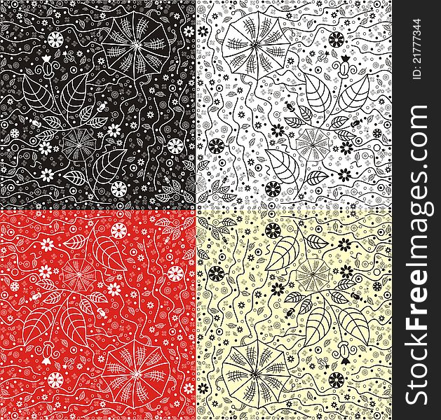 Vector abstract floral pattern. Perfectly tile-able both horizontally, scalable and   illustration.
