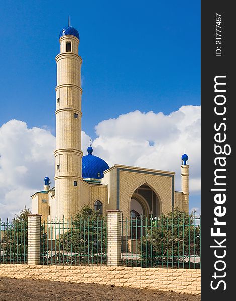 Muslim Mosque On Blue Sky