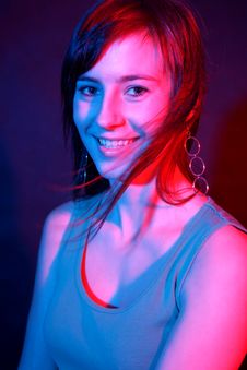 Smiling Girl At Disco. Royalty Free Stock Photo Smiling Girl At Disco. Royalty Free Stock Photo