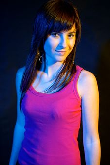 Portrait Of Girl At Disco. Royalty Free Stock Image Portrait Of Girl At Disco. Royalty Free Stock Image