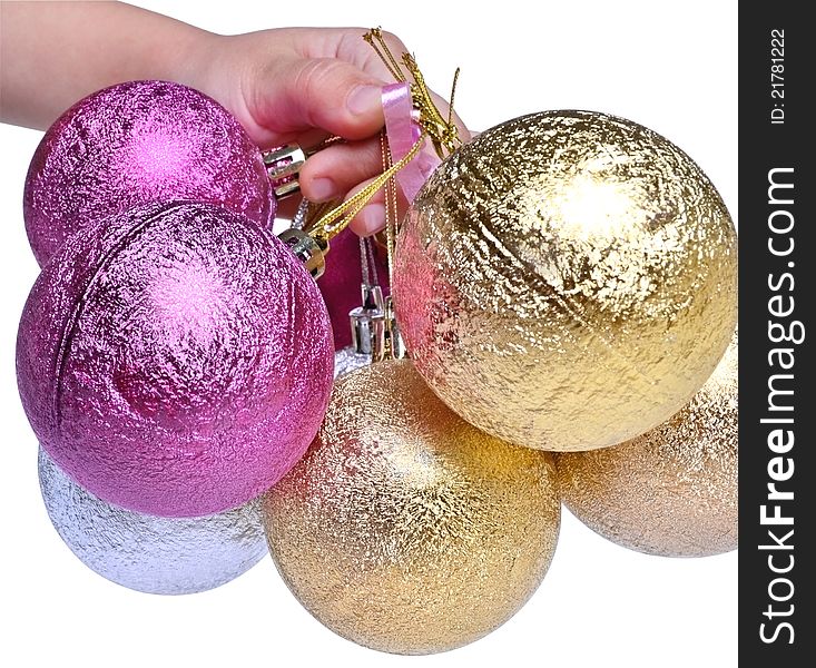 Christmas tree ornaments in the form of colored balls