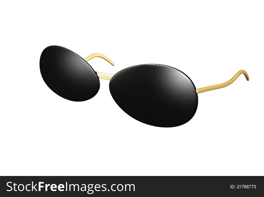 Black glasses isolated over white