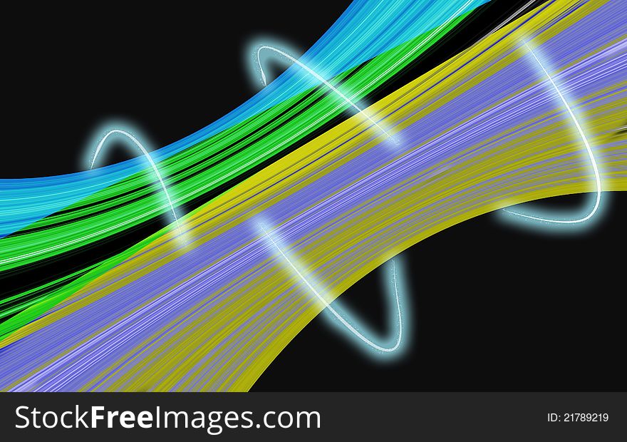 Abstract lights background with curved layers.