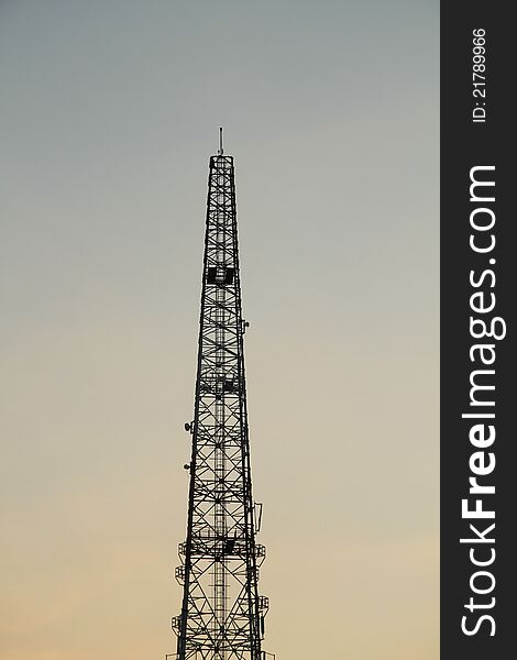 Telecommunication tower on twilight time