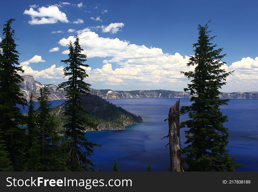 Crater Lake On A Sunny Day