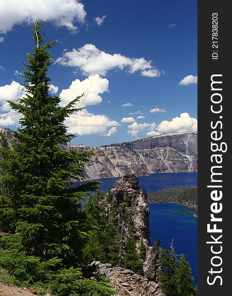 Crater Lake, located in central Oregon on a warm afternoon with a cool breeze. Crater Lake, located in central Oregon on a warm afternoon with a cool breeze.