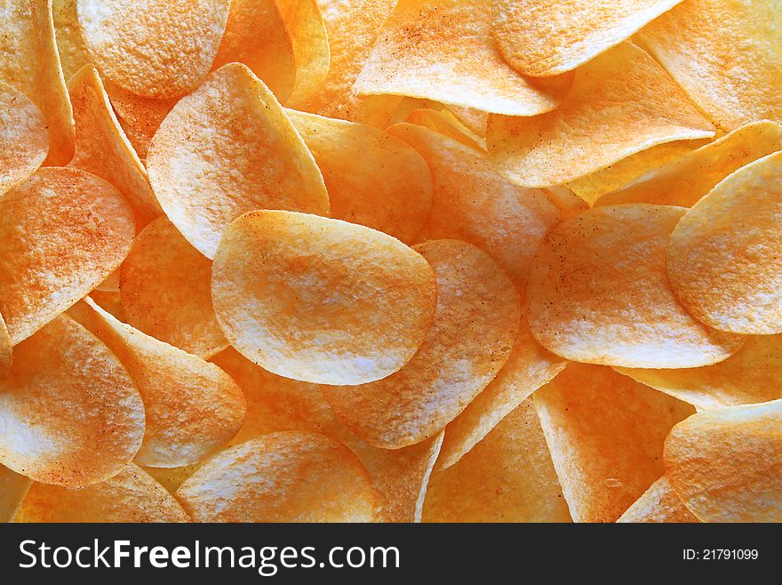 The image of the potato chips. The image of the potato chips