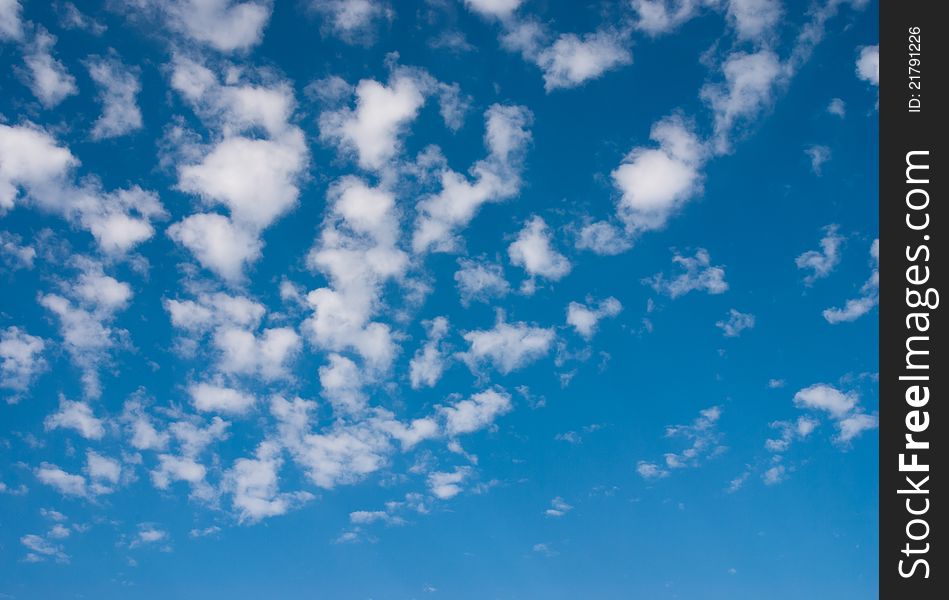 Simple Blue sky with cumulus white clouds. Simple Blue sky with cumulus white clouds.