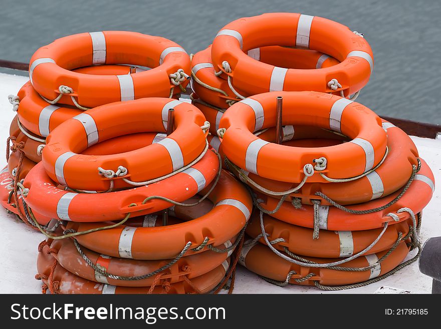 Floats on top of a recreational boat. Floats on top of a recreational boat