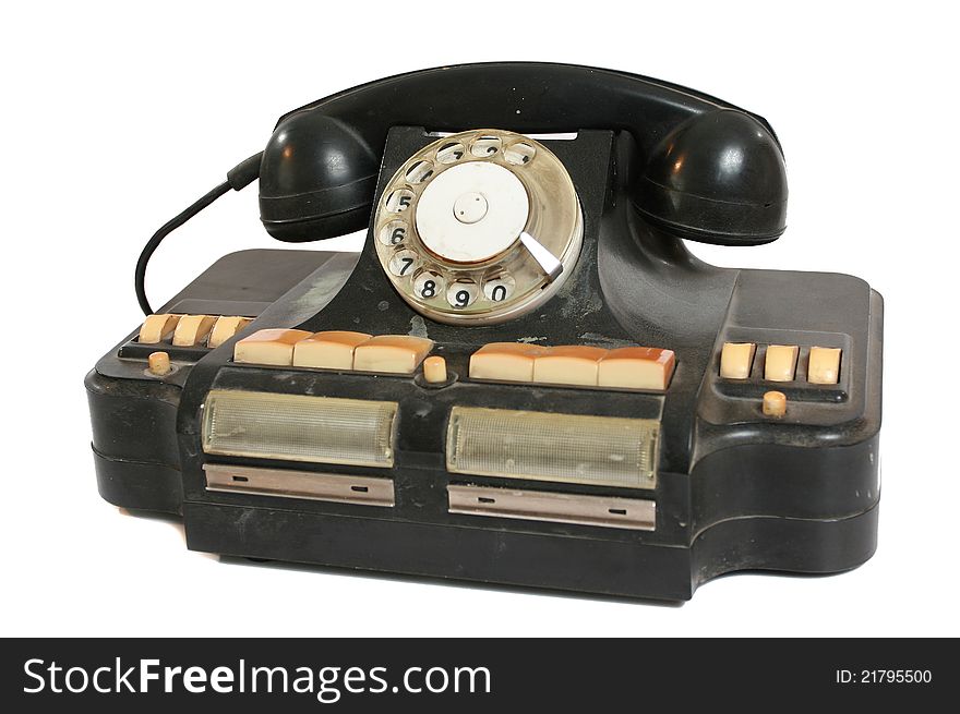 Vintage Black Phone With Disc Dials