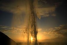 Sunset Through Seljalandsfoss Stock Images Sunset Through Seljalandsfoss Stock Images