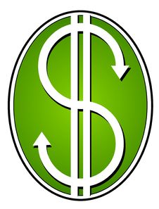 Green Dollar Signs Cash Money Stock Photography