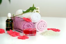 Pink Bath Accessories Stock Image Pink Bath Accessories Stock Image