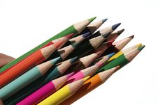 Set Of Coloured Pencils Royalty Free Stock Photos Set Of Coloured Pencils Royalty Free Stock Photos
