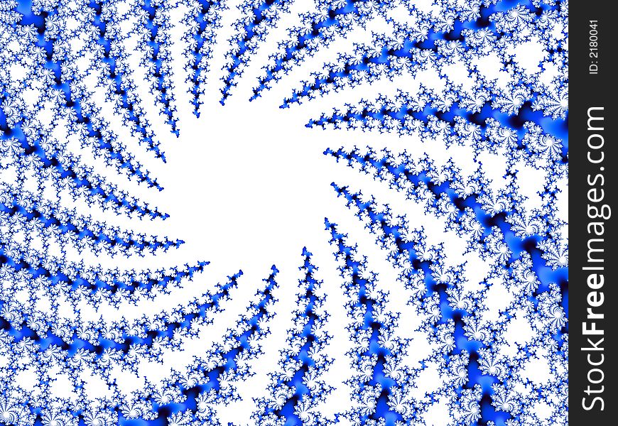 Abstract background on blue and high details computer generated (fractal)