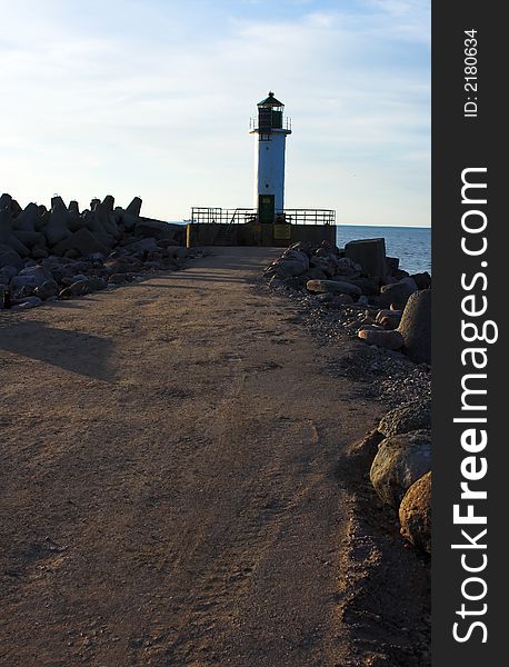 Lighthouse at the end of the mole.