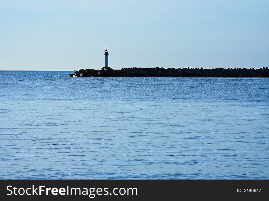 Lighthouse at the end of the mole.