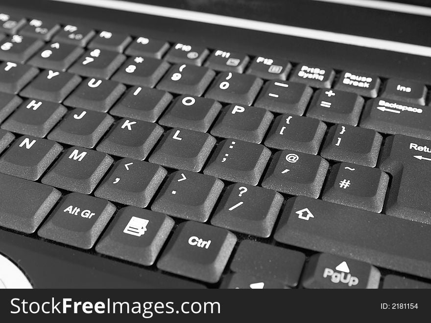 Close-up of laptop's keyboard. Shallow Depth of Field. Close-up of laptop's keyboard. Shallow Depth of Field.