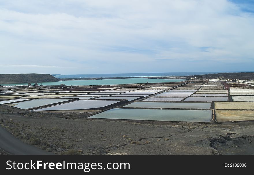 Salt flats with soft colors