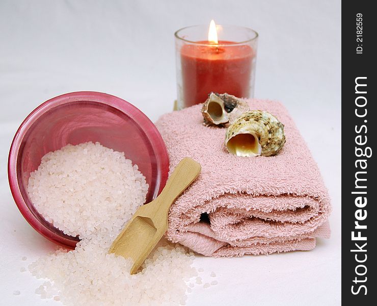 Relaxing spa with shells and candles. Relaxing spa with shells and candles