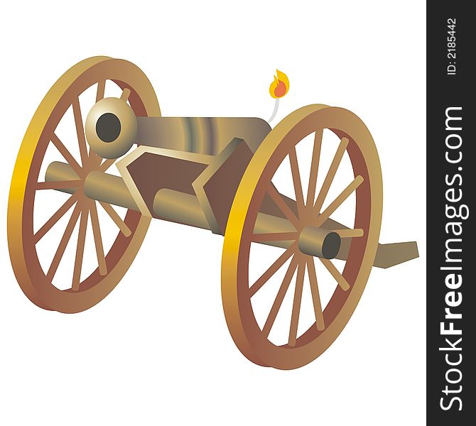 Art illustration of an ancient cannon