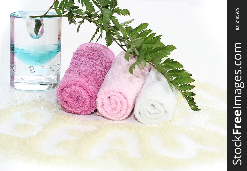 Bath accessories with natural flower and salt. Bath accessories with natural flower and salt