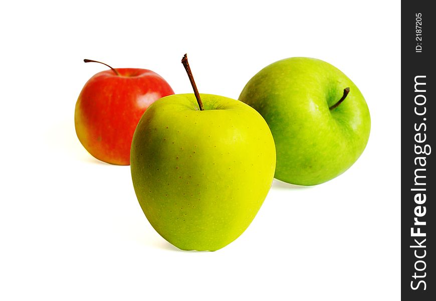 Three Apples On White