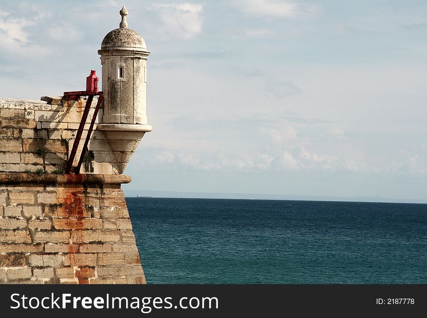 Potuguese old fort tower at Sesimbra