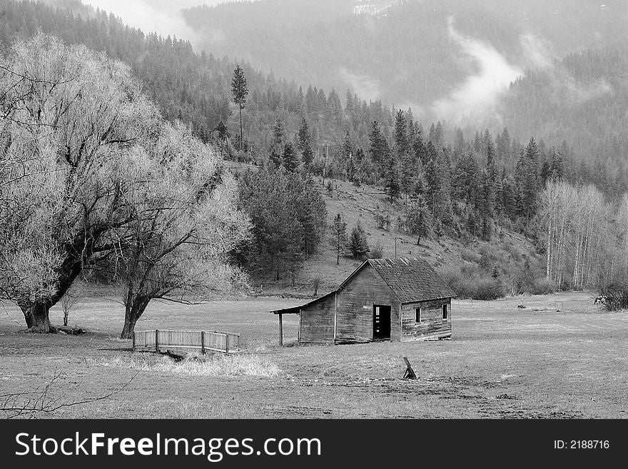 A Rural Scene In B&W.