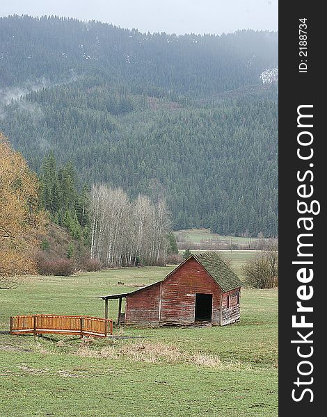 Image of a barn and trees on the farm. Image of a barn and trees on the farm.