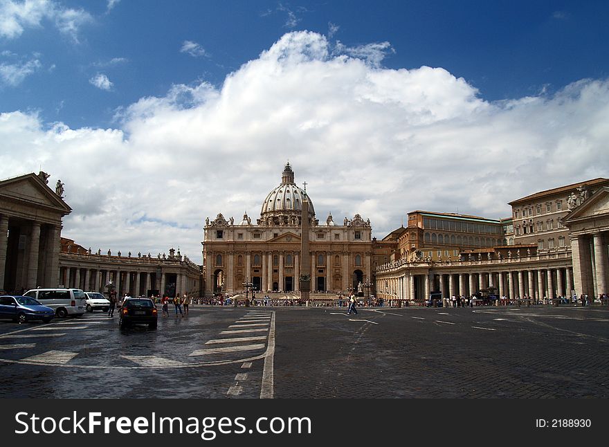 The St. Peter's Square in Vatican City, Rome