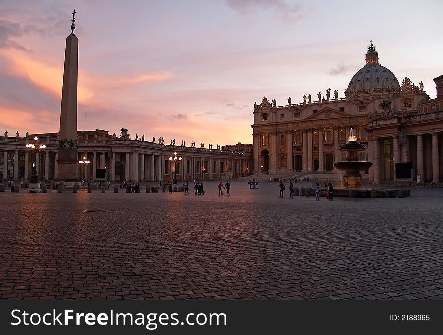 The St. Peter's Square in Vatican City, Rome