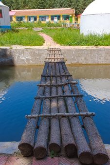 Wooden Bridge Leading To Home Stock Photography Wooden Bridge Leading To Home Stock Photography