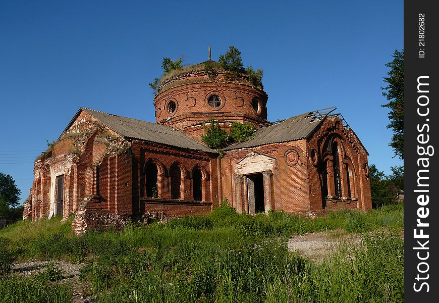 Destroyed church in the ukrainian village. Destroyed church in the ukrainian village