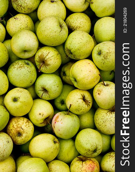 View from above of a group of red apples. View from above of a group of red apples