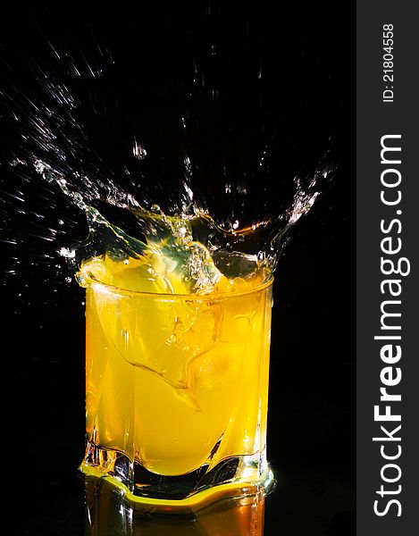 Splash of fresh orange juice. Splash of fresh orange juice