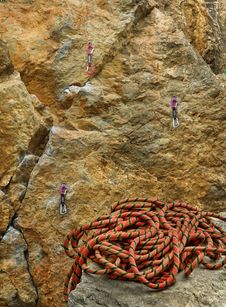 Climbing Rope And Rock Stock Photos Climbing Rope And Rock Stock Photos