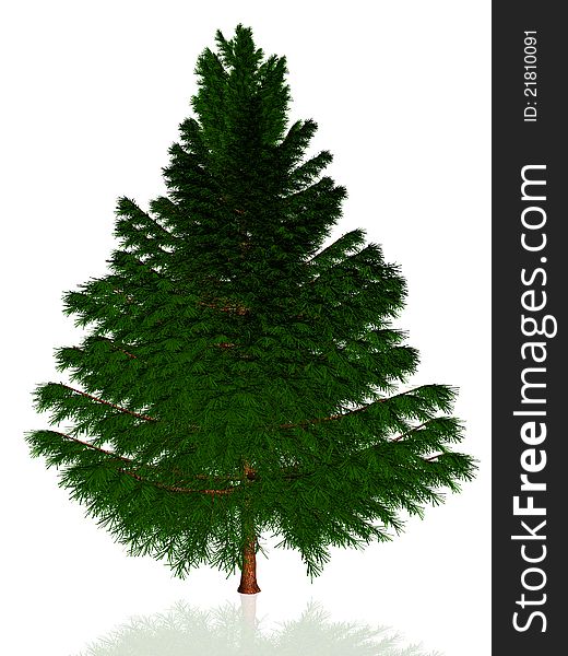 3d christmas tree on white background