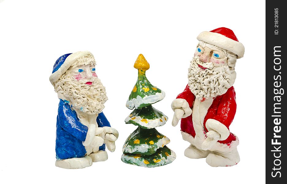 Figures made from clay are symbols of Christmas and intended for New Year decorations. Figures made from clay are symbols of Christmas and intended for New Year decorations