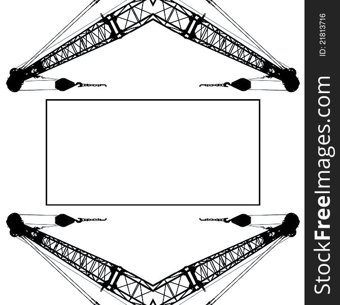 Black and white construction crane frame. Black and white construction crane frame