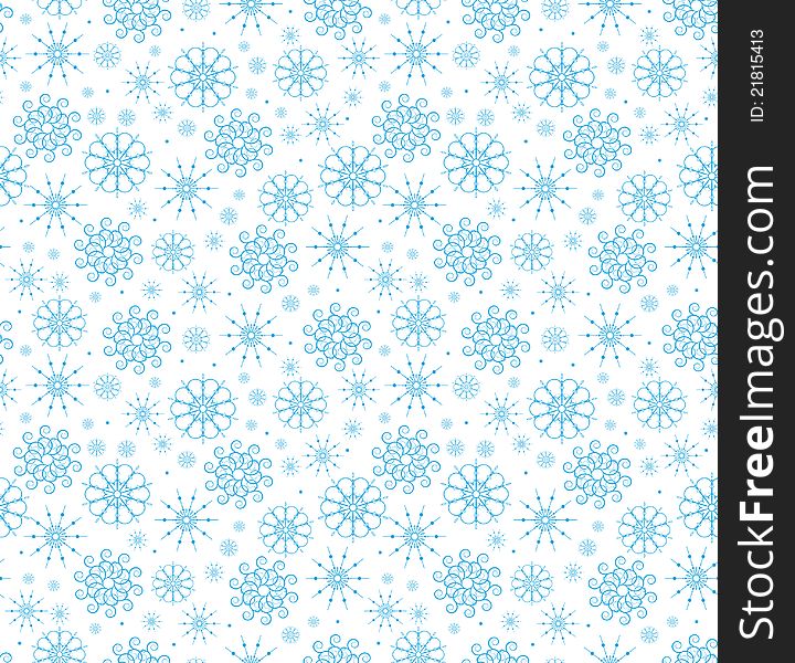 The seamless from a blue snowflakes. The seamless from a blue snowflakes
