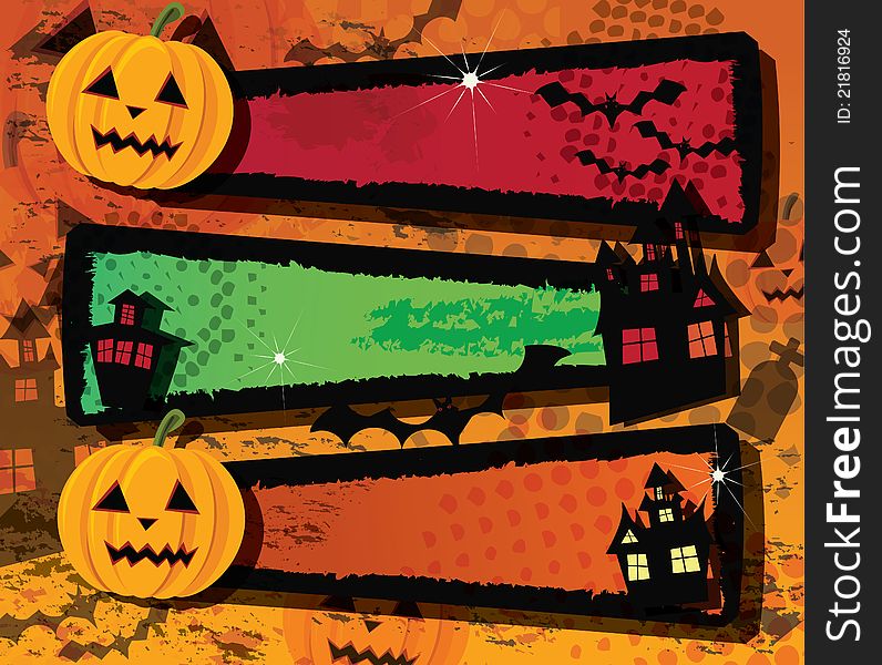 Halloween banners with place for text