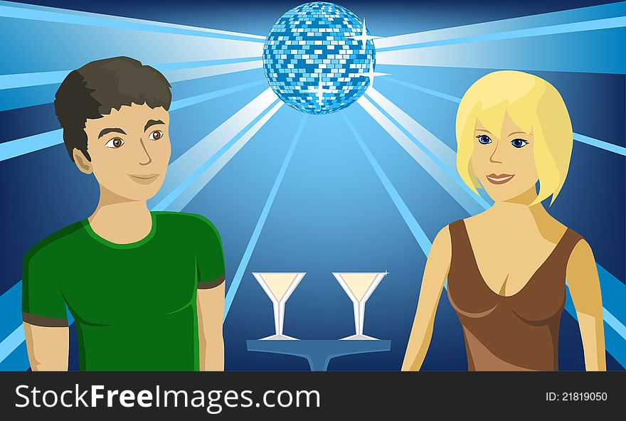 Boy and girl in the club