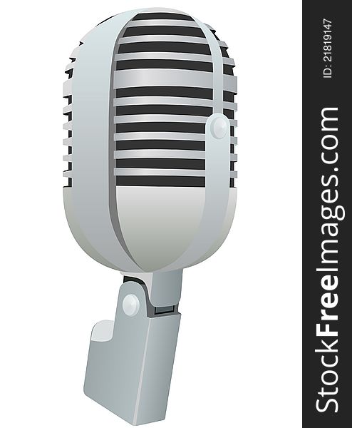 The old radio microphone. The illustration on a white background. The old radio microphone. The illustration on a white background.