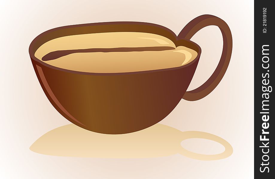 An abstract image of a coffee cup. The illustration on a white background.