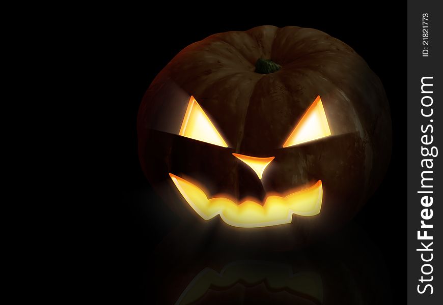 Big scary halloween pumpkin in the dark. Big scary halloween pumpkin in the dark