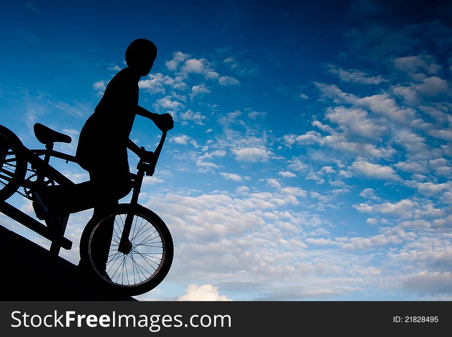 The boy and the sky on the backing. The boy and the sky on the backing