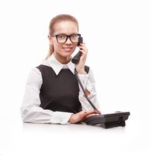 Business Woman With Phone Royalty Free Stock Images Business Woman With Phone Royalty Free Stock Images