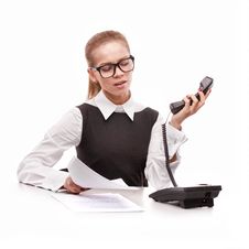 Business Woman With Phone Royalty Free Stock Photo Business Woman With Phone Royalty Free Stock Photo