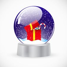 Christmas Crystal Snow Ball Royalty Free Stock Photography